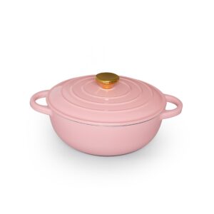 深圆形铸铁搪瓷砂锅炊具荷兰户外烹饪用金属盖烤箱24 * H9cm 2.9L