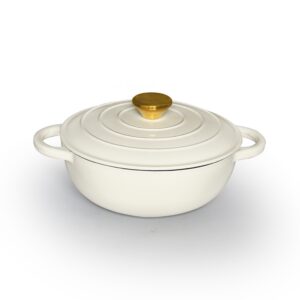 深圆形铸铁搪瓷砂锅炊具荷兰户外烹饪用金属盖烤箱22 * h 8cm 2.1L