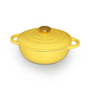 批发圆形厨房搪瓷锅砂锅铸铁荷兰烤箱搪瓷带盖Dia22 * h 8cm 2.1L