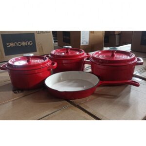 热销定制搪瓷烹饪锅套装不粘铸铁炊具环保