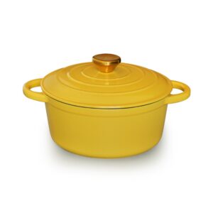 搪瓷铸铁炊具彩色搪瓷砂锅深圆形覆盖砂锅烹饪锅荷兰烤箱2L 2.5千克