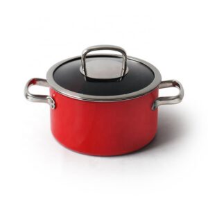不锈钢酱锅不锈钢套装炊具搪瓷火锅带盖24厘米4.0 L