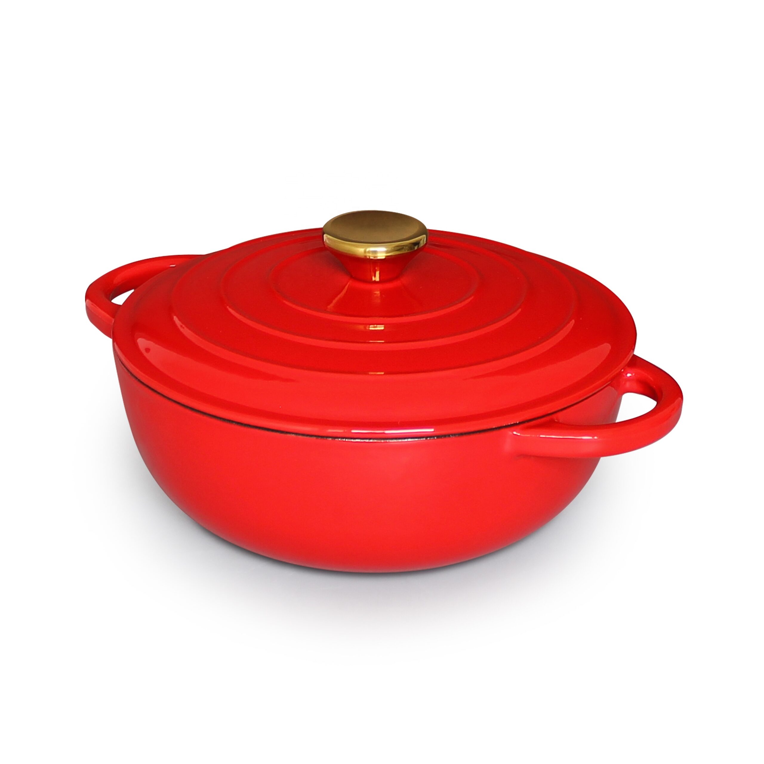批发圆形厨房搪瓷锅砂锅铸铁荷兰烤箱搪瓷带盖Dia22 * h 8cm 2.1L - 图片 2