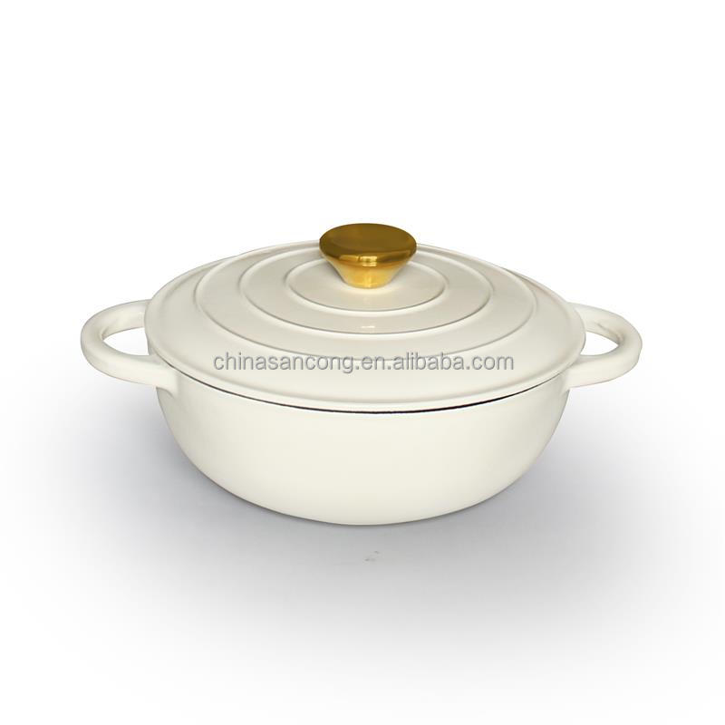 批发圆形厨房搪瓷锅砂锅铸铁荷兰烤箱搪瓷带盖Dia24 * H9cm 2.9L - 图片 2