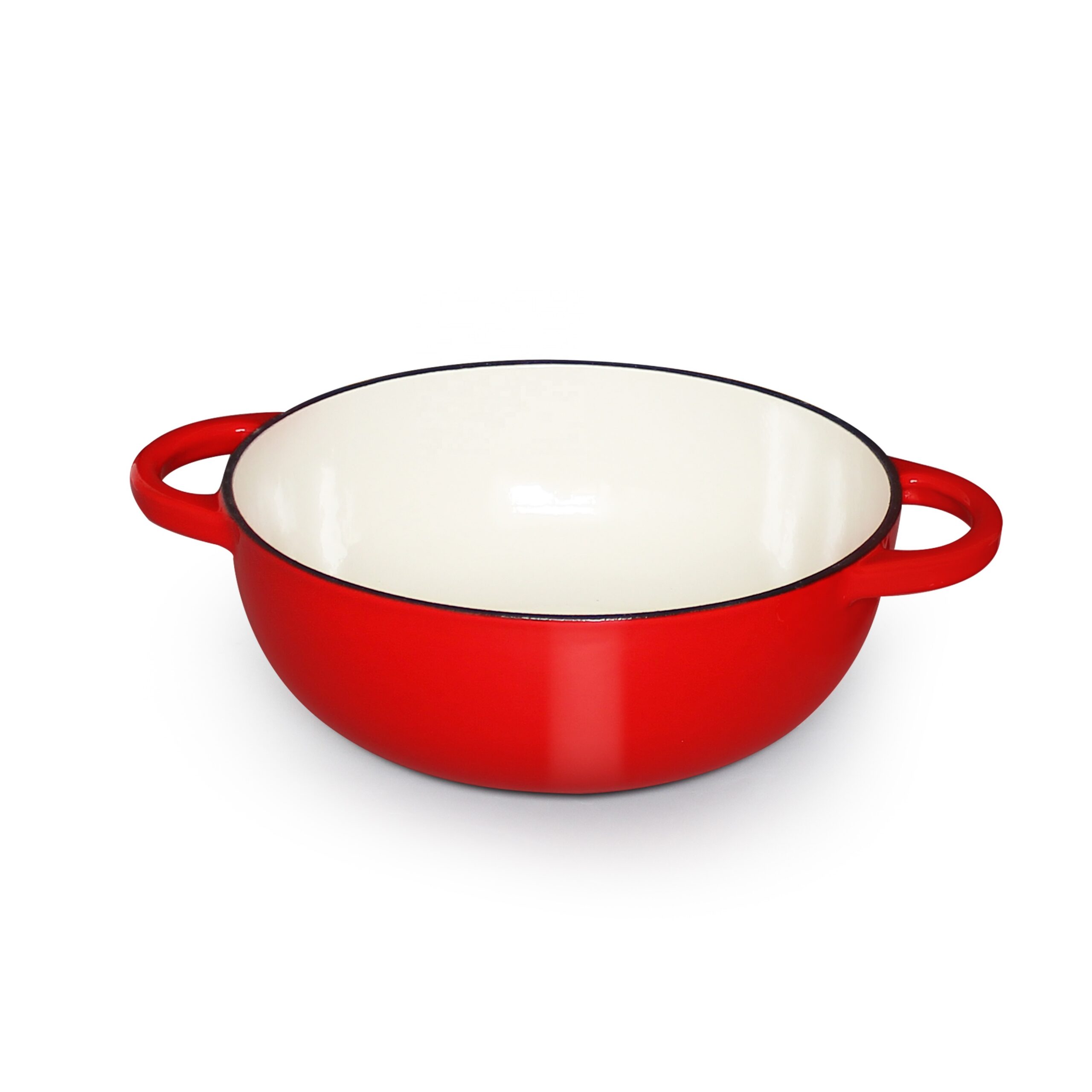 批发圆形厨房搪瓷锅砂锅铸铁荷兰烤箱搪瓷带盖Dia22 * h 8cm 2.1L - 图片 3