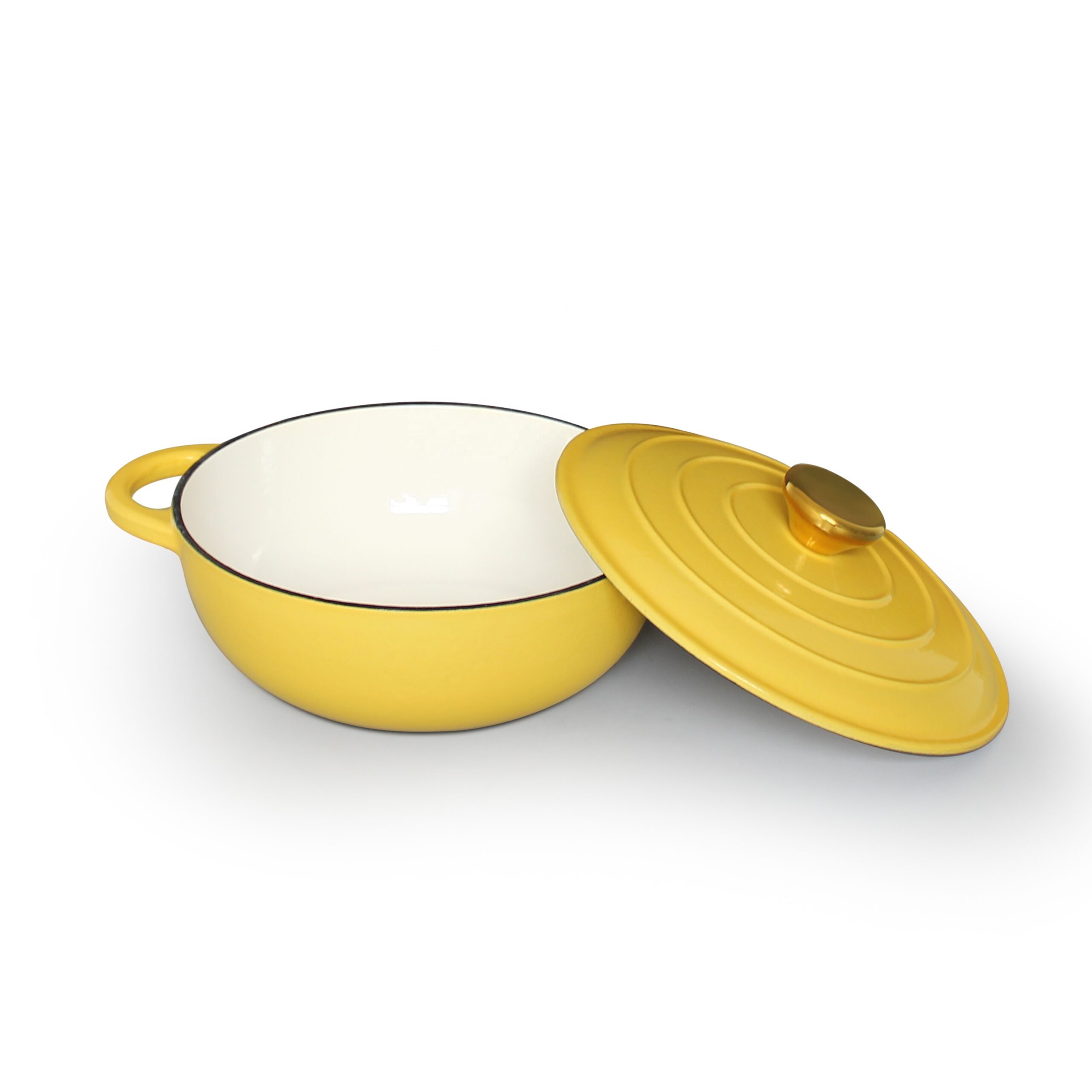 批发圆形厨房搪瓷锅砂锅铸铁荷兰烤箱搪瓷带盖Dia22 * h 8cm 2.1L - 图片 3