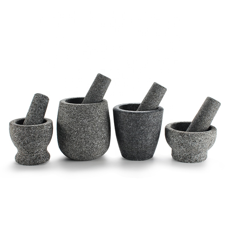 热销厨房工具高品质OEM天然花岗岩石材砂浆和杵 - 图片 4